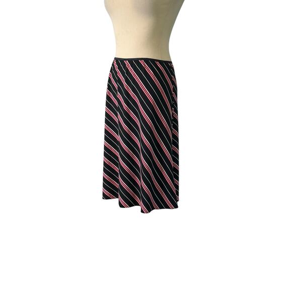Wrapper Y2K black pink stripes pull on skirt size small - Picture 6 of 10
